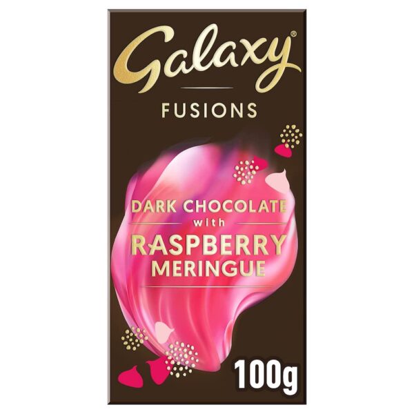 Galaxy Fusions Dark Chocolate with Raspberry Meringue 100g - Image 1