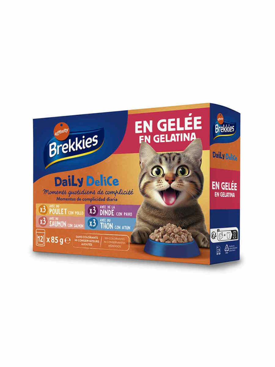 20260112132606_brekkies_ygri_trofi_gia_enilikes_gates_me_kotopoulo_galopoula_solomo_tono_kai_psaria_12x85gr Brekkies Daily Delight Tuna , Salmon , Turkey, Chicken 12x 85g in Jelly - Image 1
